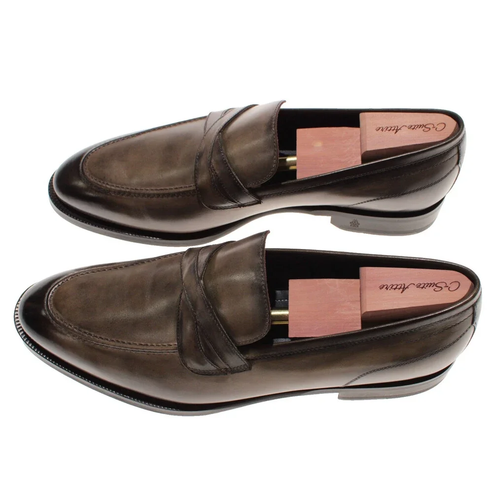 Di Bianco NWB Slip On Loafers Size 45 (US 12) in Green Leather Made in Italy